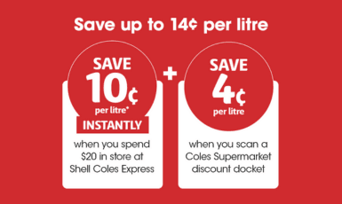 Save 14c per litre at Coles Express