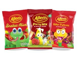 Allens one hundred and fifty gram to two hundred gram varieties